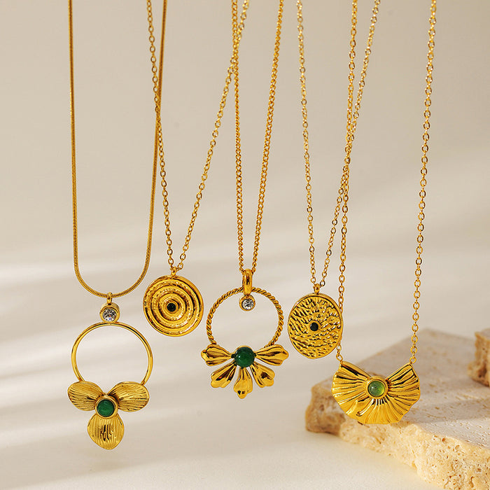 Natural Stone Flower Necklace