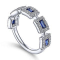 Blue Square Zircon Ring