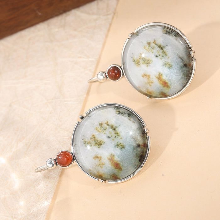 Moss Stone Drop Earrings