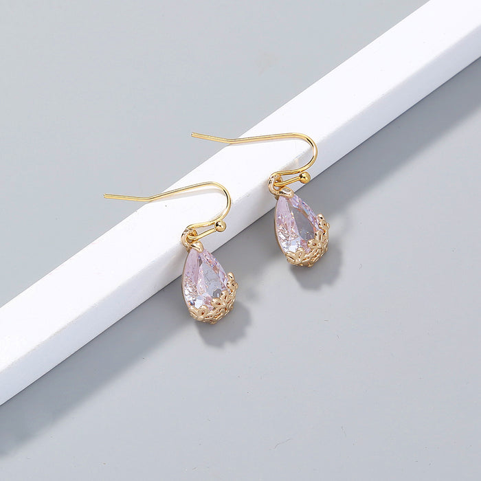Plum Flower Zircon Earrings