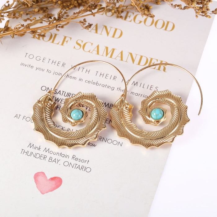 Spiral Leaf Earrings