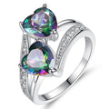 Purple Double Heart Ring