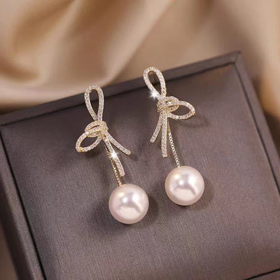 French Zirconia Drop Earrings