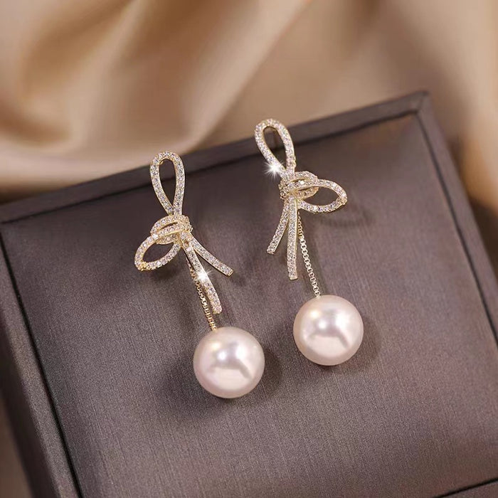French Zirconia Drop Earrings