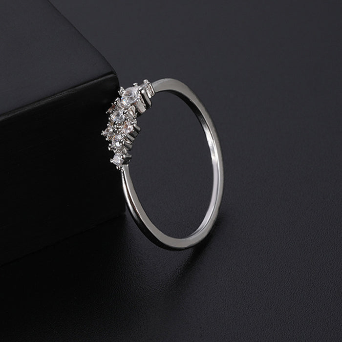 Fashion Crystal Ring Women Gold Plated Zircon Wedding Ring