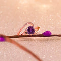 Purple Crystal Zircon Ring
