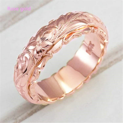 Carved Rose Gold Ring