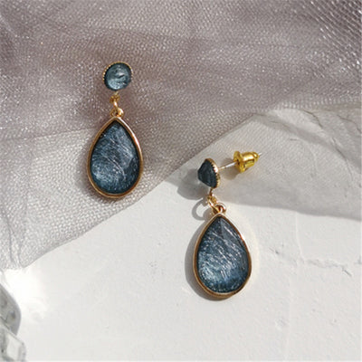 Sea Blue Resin Earrings