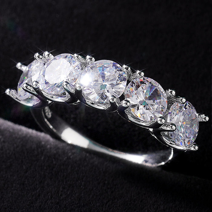 Round Diamond Zircon Ring