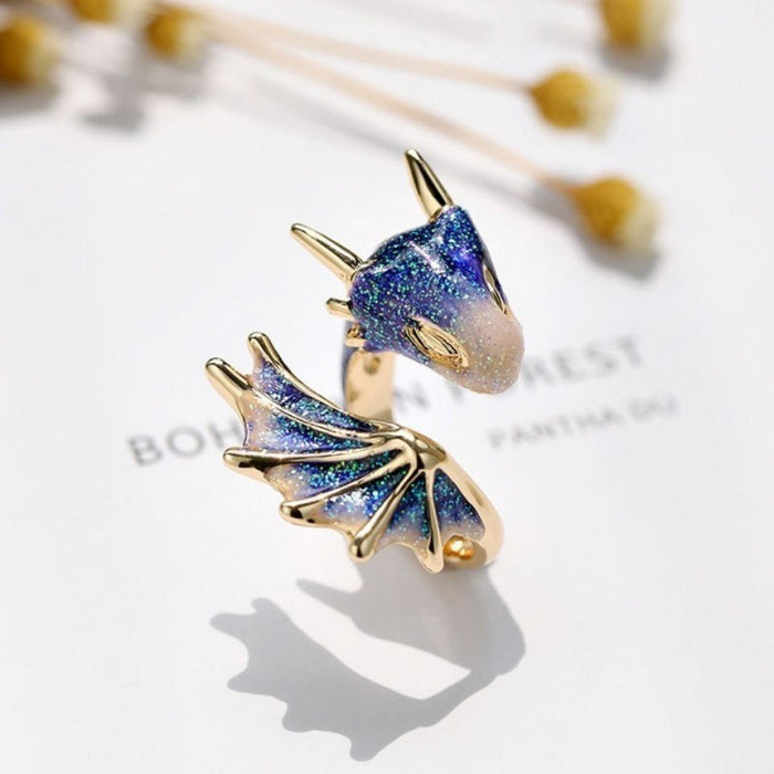 Starry Blue Dragon Ring
