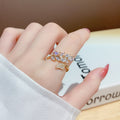 Zircon Leaf Ring