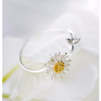 Silver Sunflower Ring
