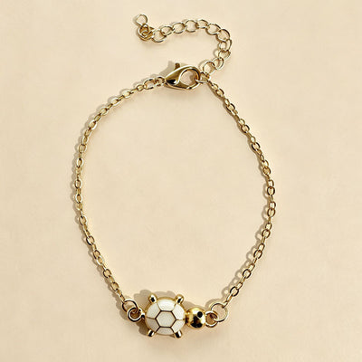 Cute Enamel Turtle Bracelet Lovely Summer  Sea Turtle Adjustable Bracelet Minimalist Unique Wrist Jewelry For Women