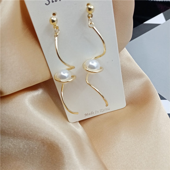 Spiral Pearl Earrings