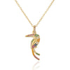 Copper Gold Zircon Sun Moon Star Pendant Necklace Creative Clavicle Chain 2