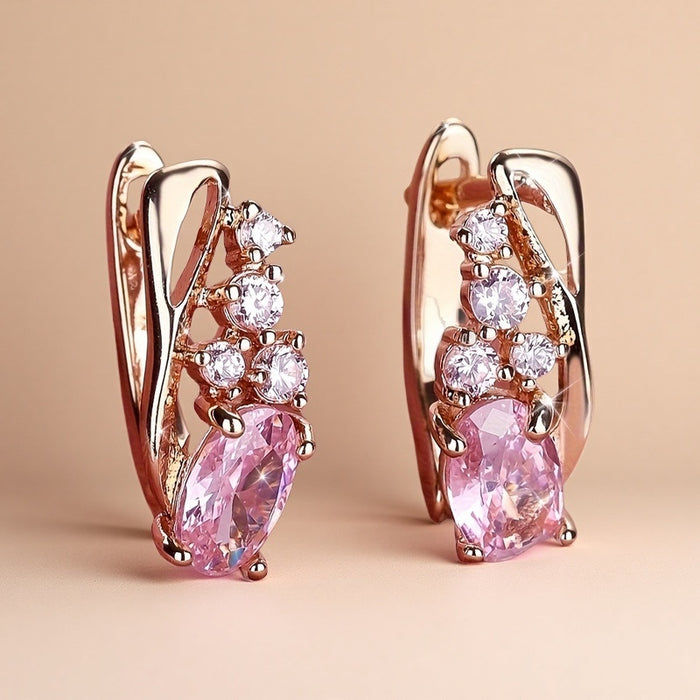 European And American Zircon Elegant Earrings