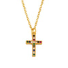 Zircon cross pendant necklace 2