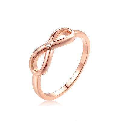European and American Micro-Inlaid Zircon Infinity Ring