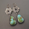 Vintage Carved Floral Tassel Earrings 2