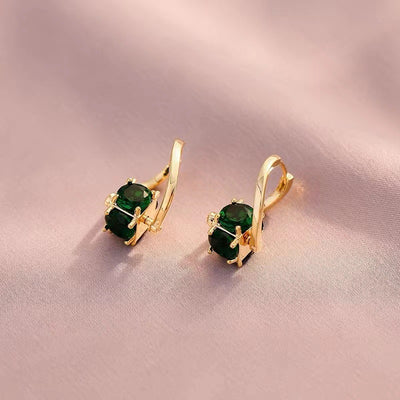 Vintage Green Zirconia Earrings