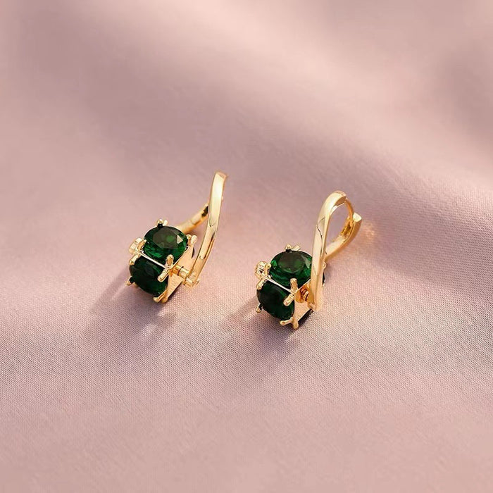 Vintage Green Zirconia Earrings