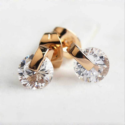 Zircon stud earrings