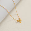 18K Gold Stainless Steel Zircon Eight Awn Star Moon Pendant Necklace 2