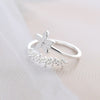 White Flower Adjustable Ring 3