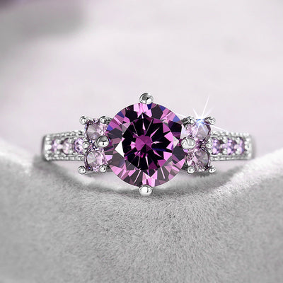 Creative Purple Zircon Jewelry Ring