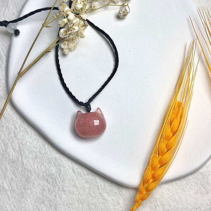 Strawberry Quartz Pendant Necklace