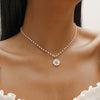 Daisy Pearl Drop Necklace 1
