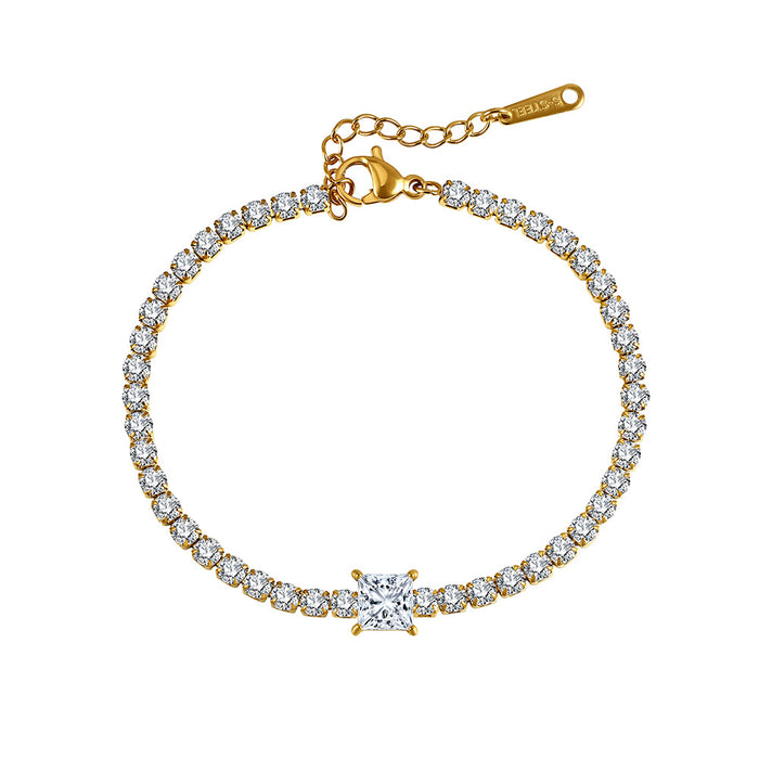 Square Zircon Tennis Bracelet