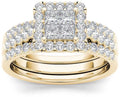Gold Inlaid Zircon Ring