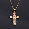 Copper Color Zircon Cross Pendant Necklace 5