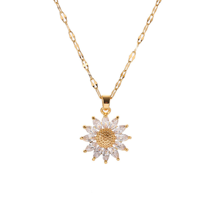 Zircon Sunflower Necklace