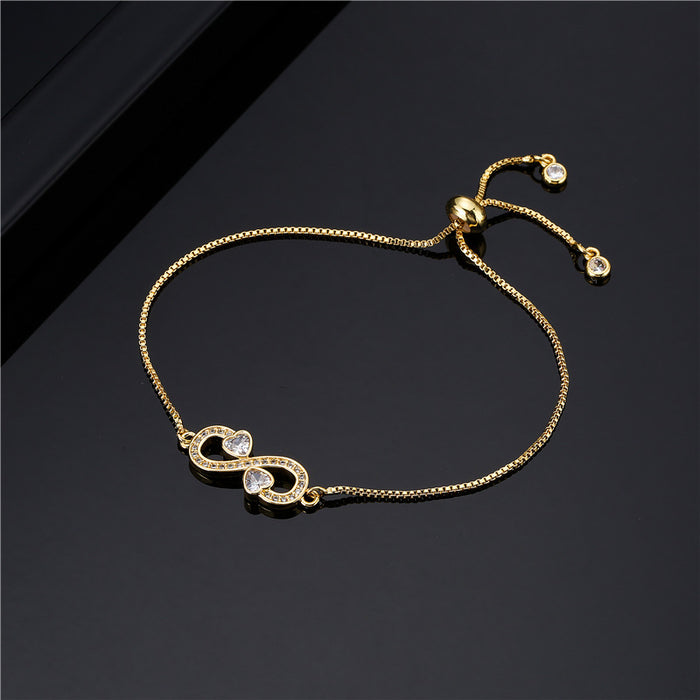 Zircon Infinity Heart Bracelet