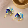 Vintage Enamel Spiral Stud Earrings 2