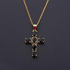 Copper Color Zircon Cross Pendant Necklace 2