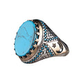 Retro Blue Zircon Ring