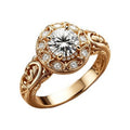Gold Carved Zircon Ring
