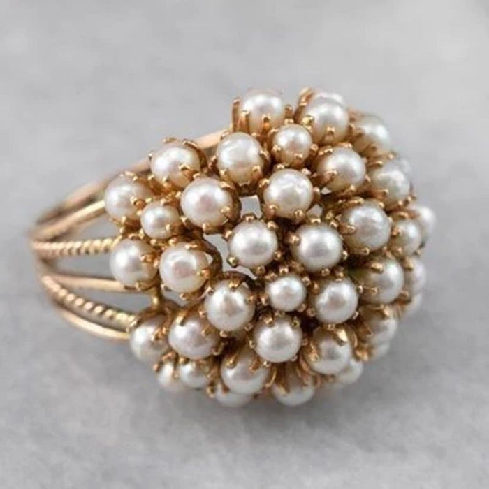Hollow Pearl Cuff Ring