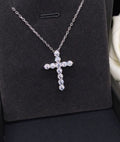 Silver Zircon Cross Necklace