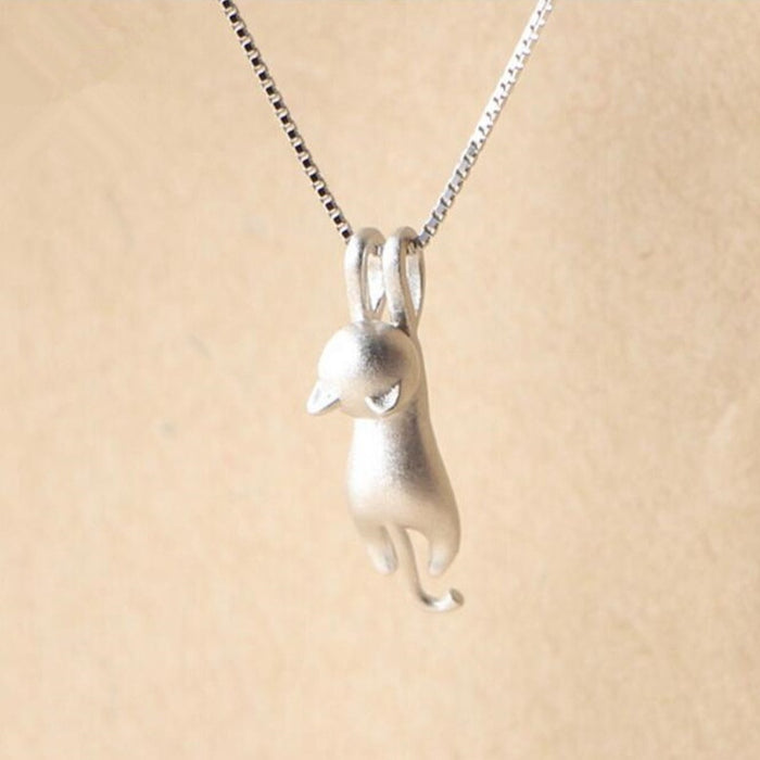 Sterling Silver Cat Necklace Set