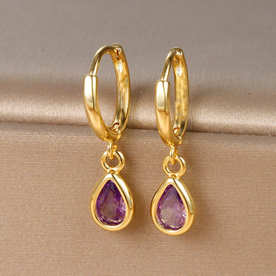 Geometric Zircon Drop Earrings