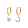 Star Moon Asymmetric Earrings 3