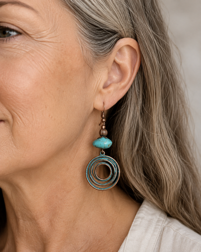 Vintage Bohemian Turquoise Earrings