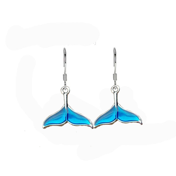 Blue Ocean Whale Earrings