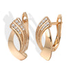 Rose Gold Geometric Zirconia Earrings 1