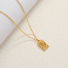 18K Gold Stainless Steel Zircon Eight Awn Star Moon Pendant Necklace 3