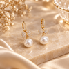 Pearl Bow Zircon Ear Hooks 1
